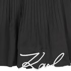 Girls Black Logo Pleated Skirt, 1, hi-res