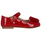 Girls Red Fur Patent Leather  Shoes, 1, hi-res