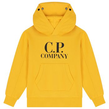 Boys Yellow Logo Hooded Top