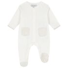 White & Beige Logo Babygrow Set, 5, hi-res