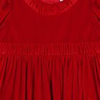 Younger Girls Red Long Sleeve Dress, 1, hi-res
