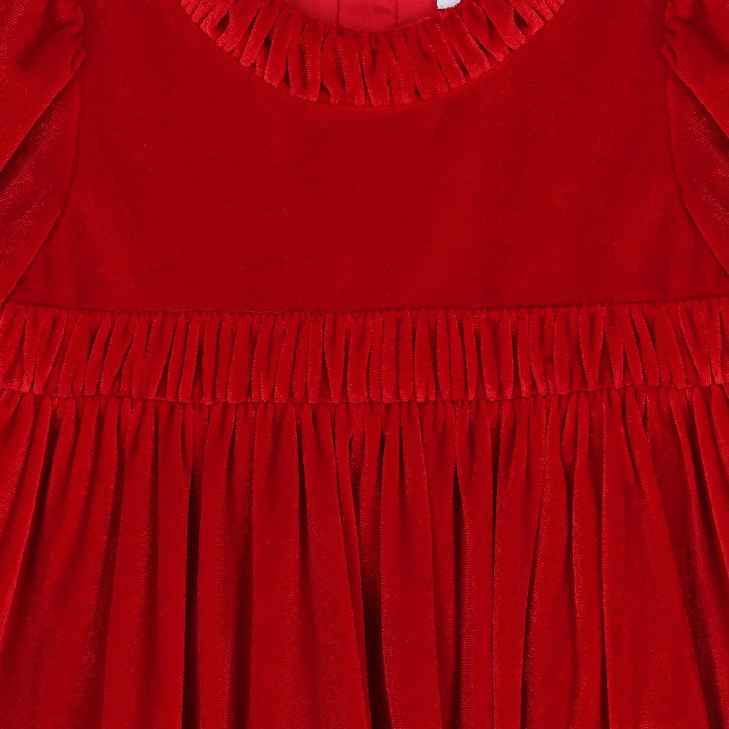 Younger Girls Red Long Sleeve Dress, 1, hi-res