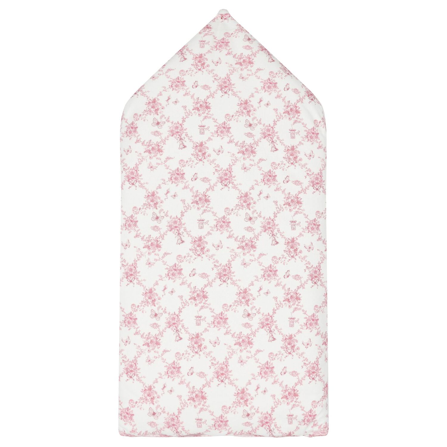 Baby Girls White & Pink Floral & Butterflies Nest, 1, hi-res