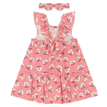 Younger Girls Pink Floral Dress Set