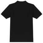 Boys Black Logo Polo Shirt, 3, hi-res