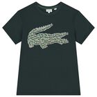 Boys Green Logo T-Shirt, 3, hi-res