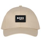 Boys Beige Logo Cap, 2, hi-res