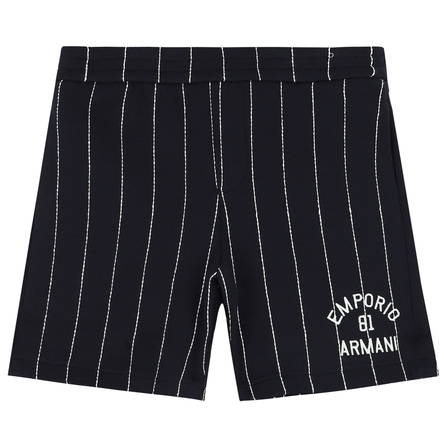 Younger Boys Navy Blue Logo Shorts, 1, hi-res