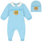 Blue Teddy Bear Logo Babygrow Gift Set, 2, hi-res