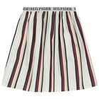 Girls Ivory Logo Striped Skirt, 1, hi-res
