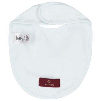 Baby Boys Blue & Gold Logo Bib