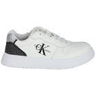 Girls White Logo Trainers, 1, hi-res