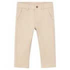 Younger Boys Beige Trousers, 1, hi-res