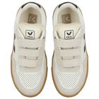 White & Grey Leather & Suede Trainers, 1, hi-res