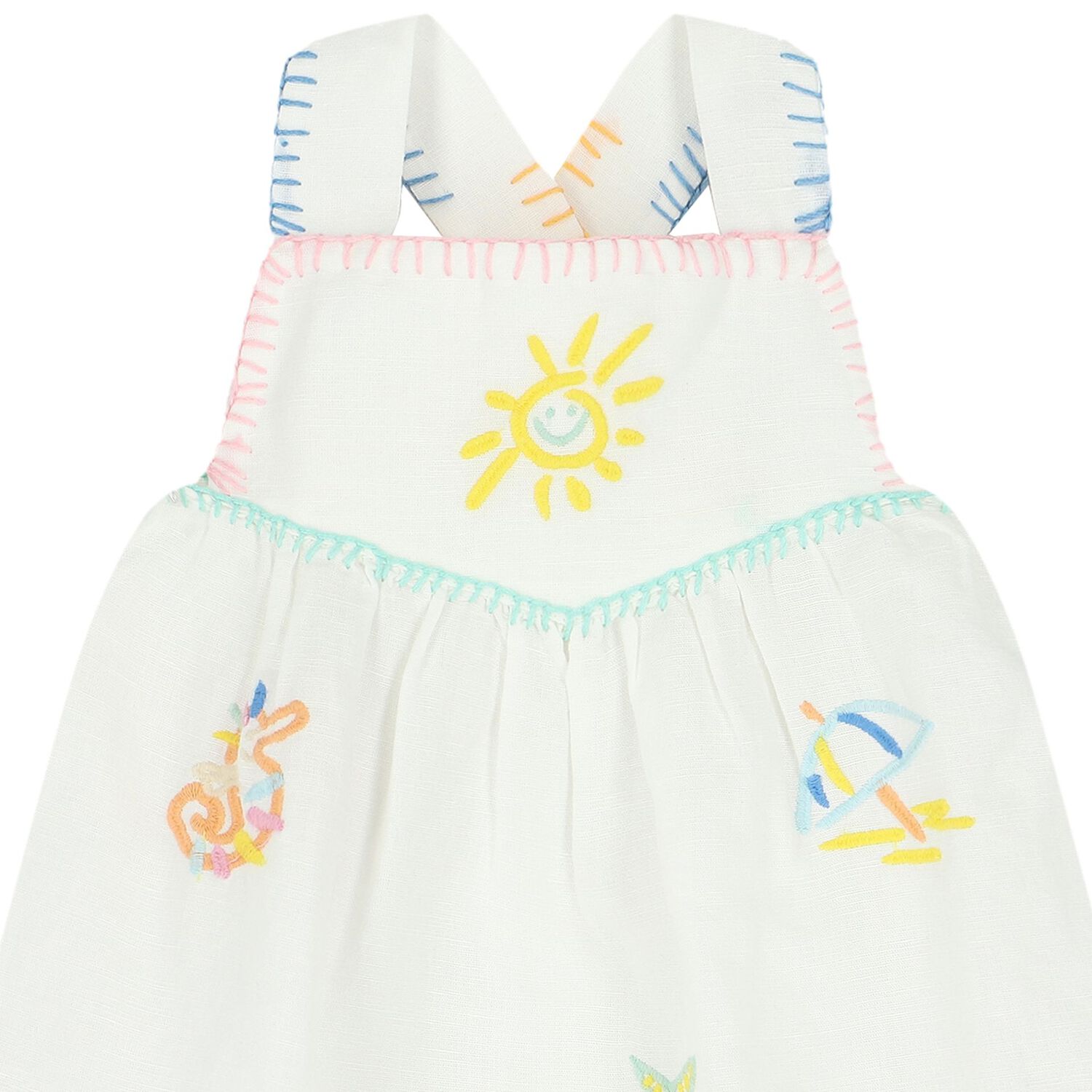 Younger Girls White Dress, 1, hi-res