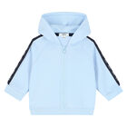 Baby Boys Blue Logo Zip Up Hooded Top, 1, hi-res