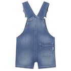Younger Boys Blue Denim Dungaree, 1, hi-res