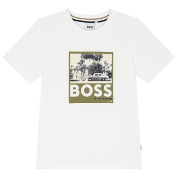 Boys White Logo T-Shirt