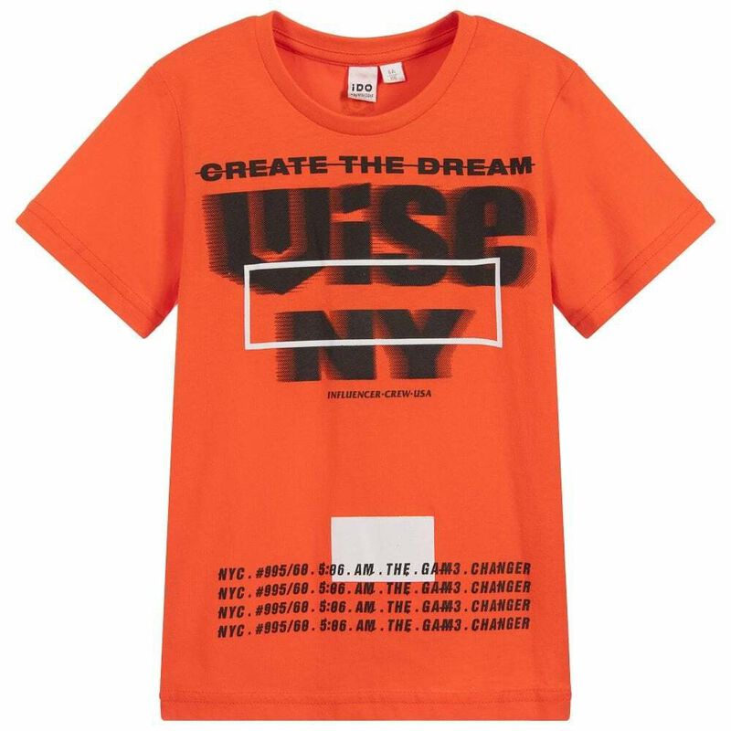 Boys Orange Printed T-Shirt, 1, hi-res image number null