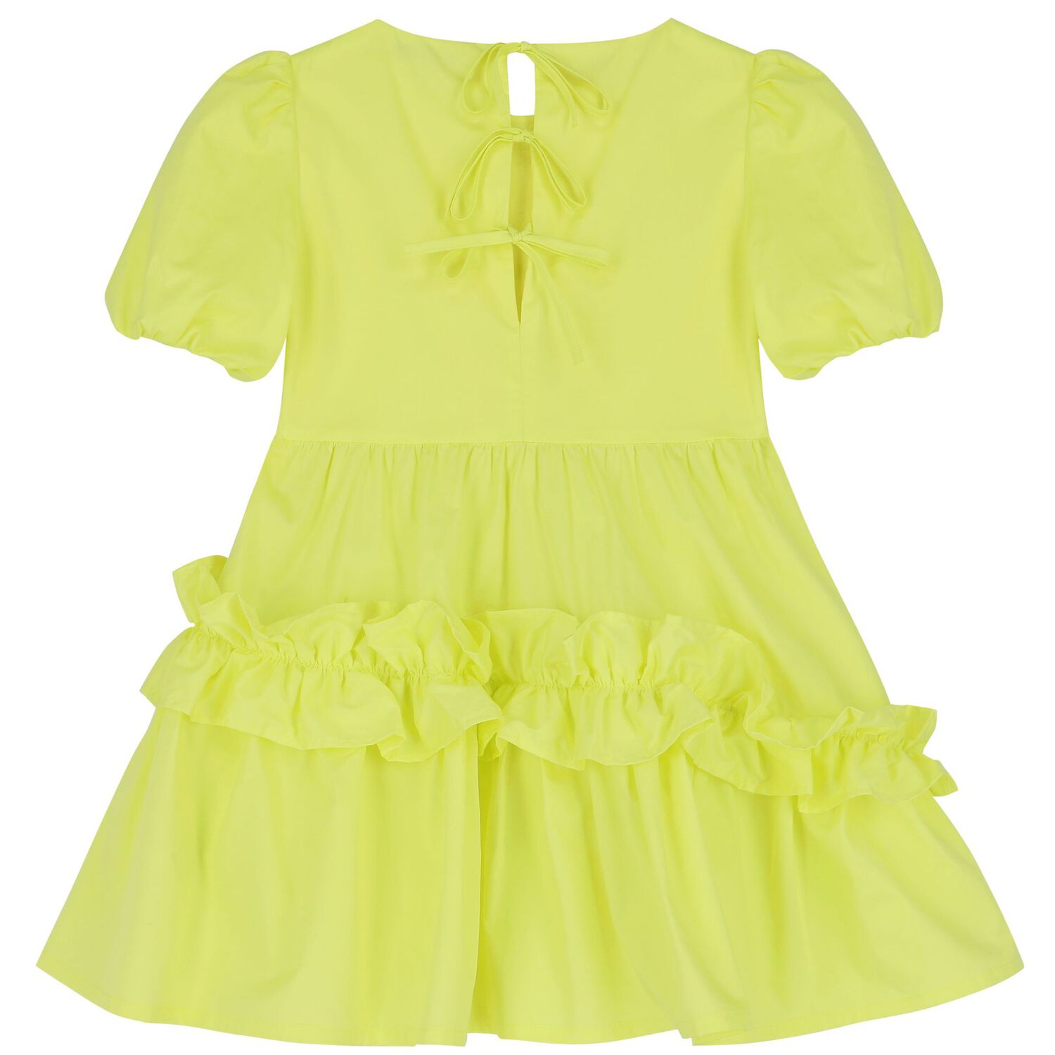 Girls Lime Green Logo Poplin Dress, 1, hi-res