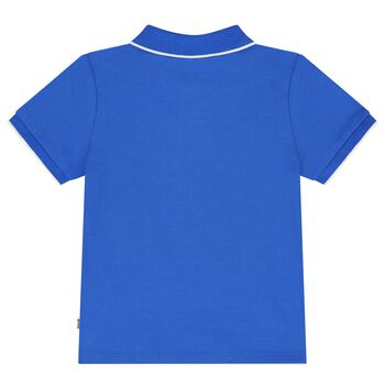 Younger Boys Blue Logo Polo Shirt