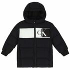 Boys Black Padded Jacket, 1, hi-res