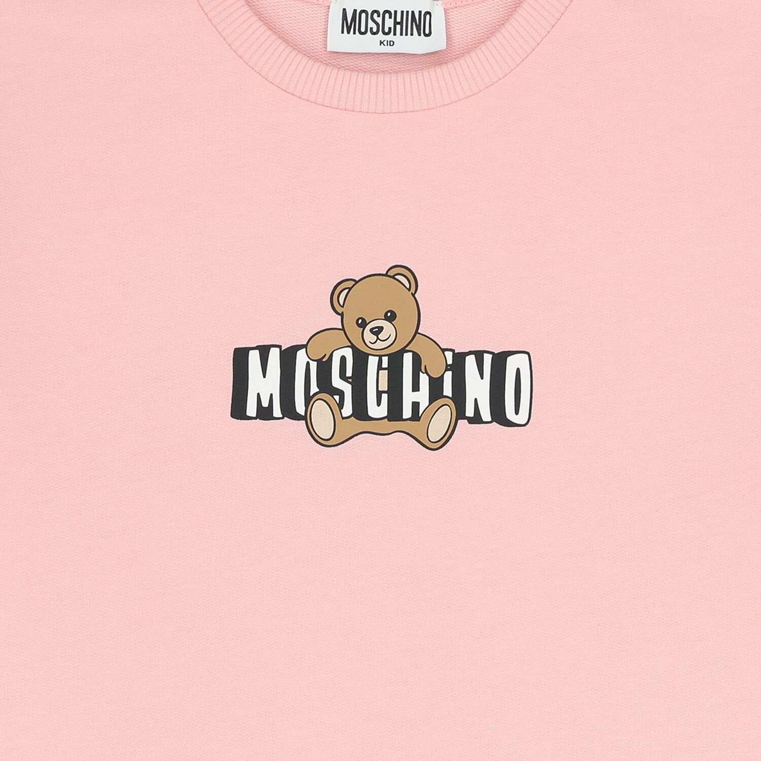 Girls Pink Teddy Bear Logo Dress, 4, hi-res