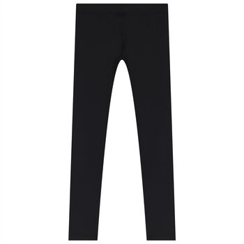 Girls Black Logo Leggings