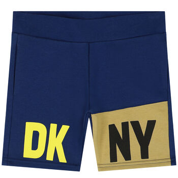 Boys Navy & Khaki Green Logo Shorts