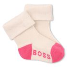Baby Girls Pink & Beige Logo Socks ( 3-Pack ) , 1, hi-res