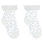 Baby Girls White Tulle Socks, 1, hi-res