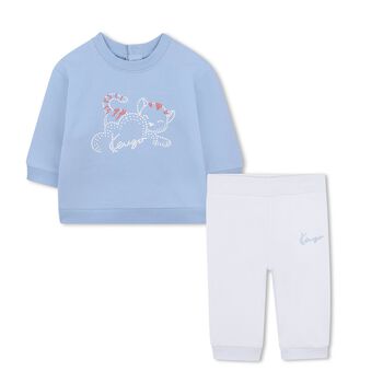 Younger Boys Blue & White Logo Tracksuit