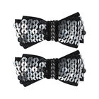 Girls Black Logo Bow Leather Shoes, 1, hi-res