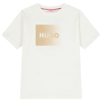 Boys Mini Me White Logo T-Shirt