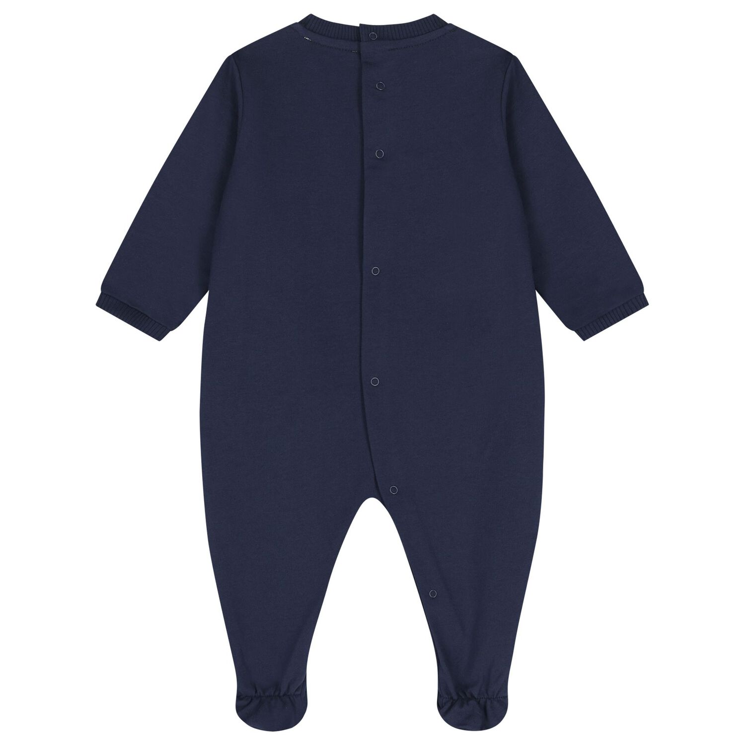 Navy Blue Teddy Bear Logo Babygrow, 3, hi-res
