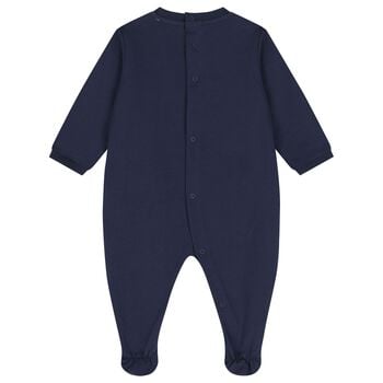 Navy Blue Teddy Bear Logo Babygrow