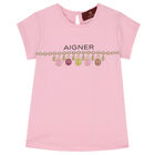 Younger Girls Pink Logo T-Shirt, 1, hi-res