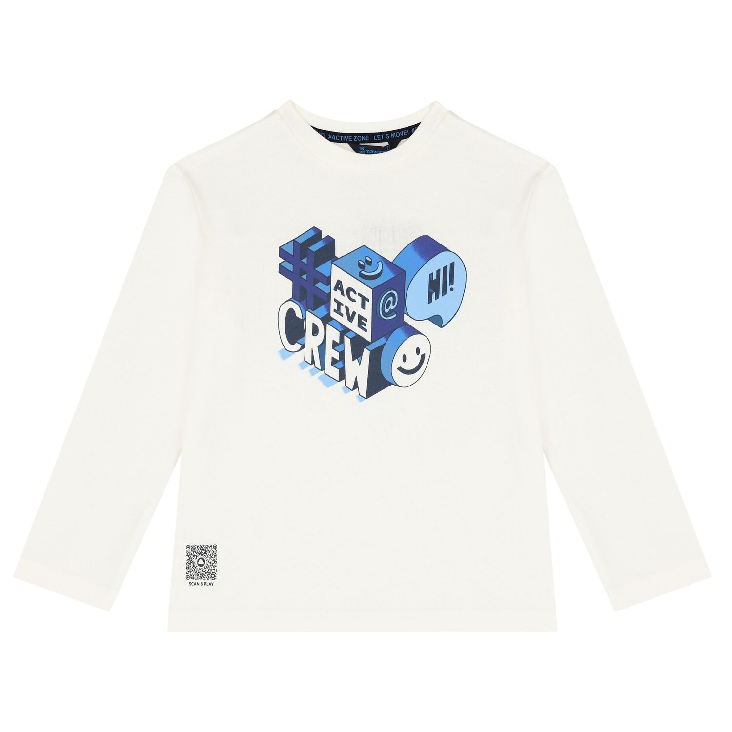 Boys Ivory Long Sleeve Top, 1, hi-res