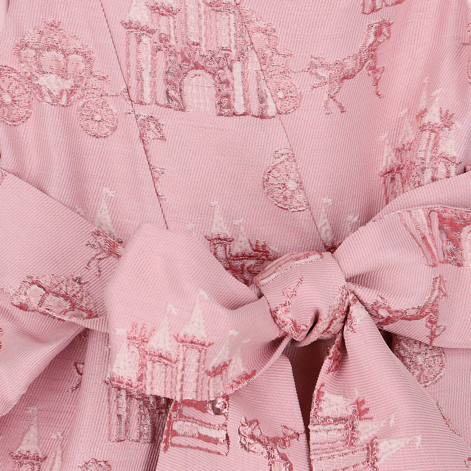 Girls Pink Castle Jacquard Dress, 1, hi-res