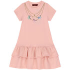 Girls Pink Logo Dress, 2, hi-res