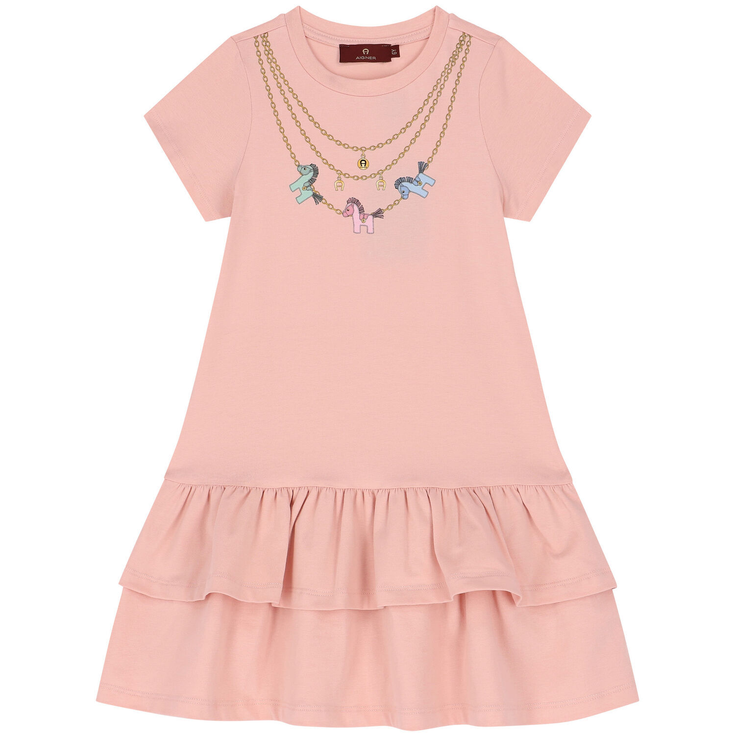 Girls Pink Logo Dress, 2, hi-res image number null