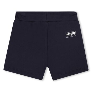 Younger Girls Navy Blue Logo Shorts