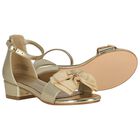 Girls Gold Bow Sandals, 1, hi-res