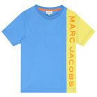 Boys Blue & Yellow Logo T-Shirt, 2, hi-res
