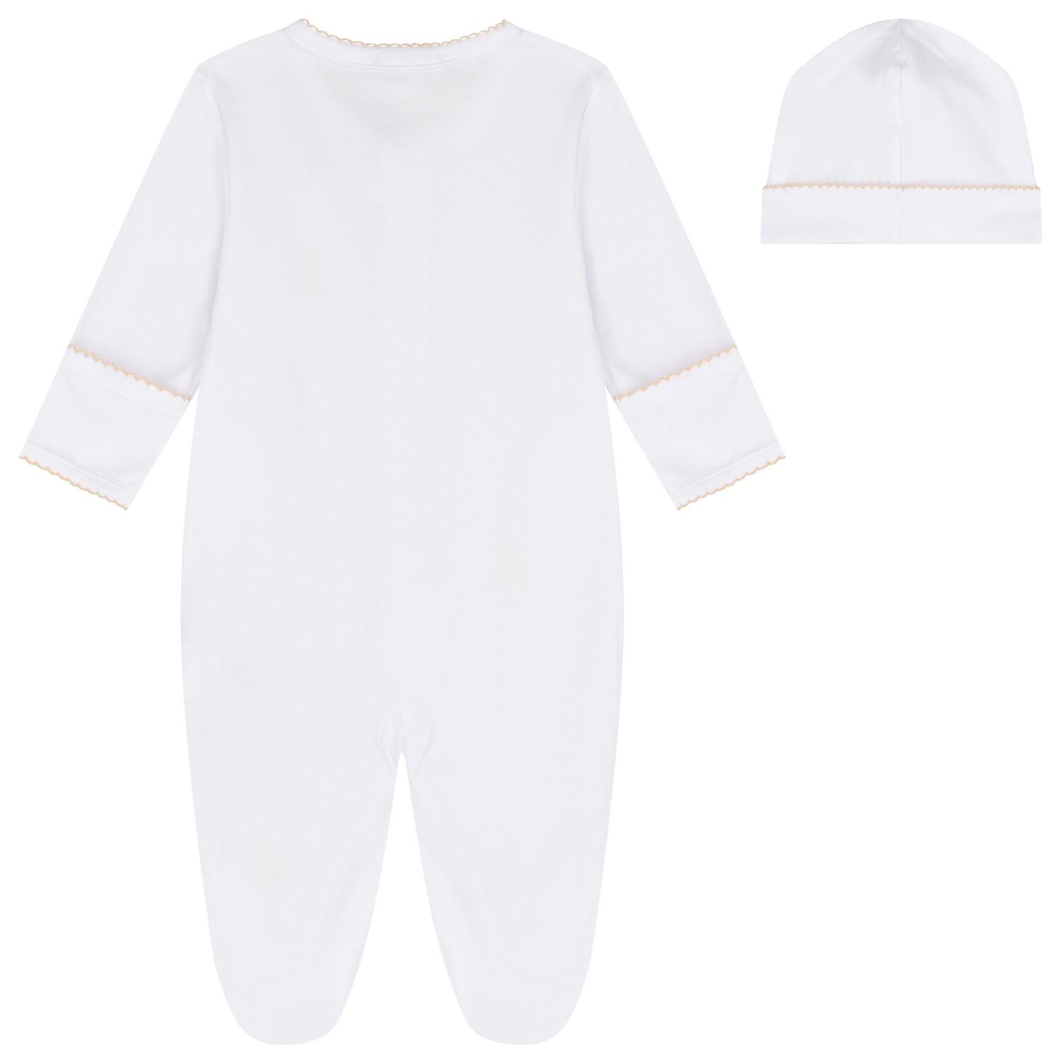 White & Beige Teddy Bear Time Babygrow Set, 1, hi-res image number null