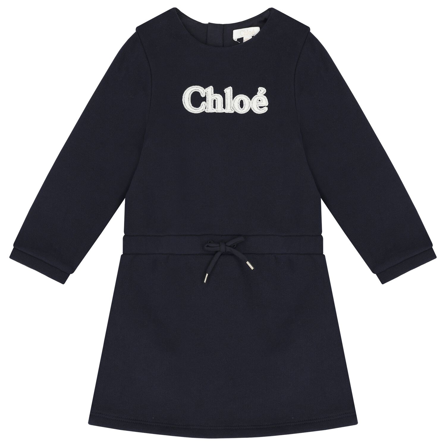 Younger Girls Navy Blue Logo Dress, 1, hi-res