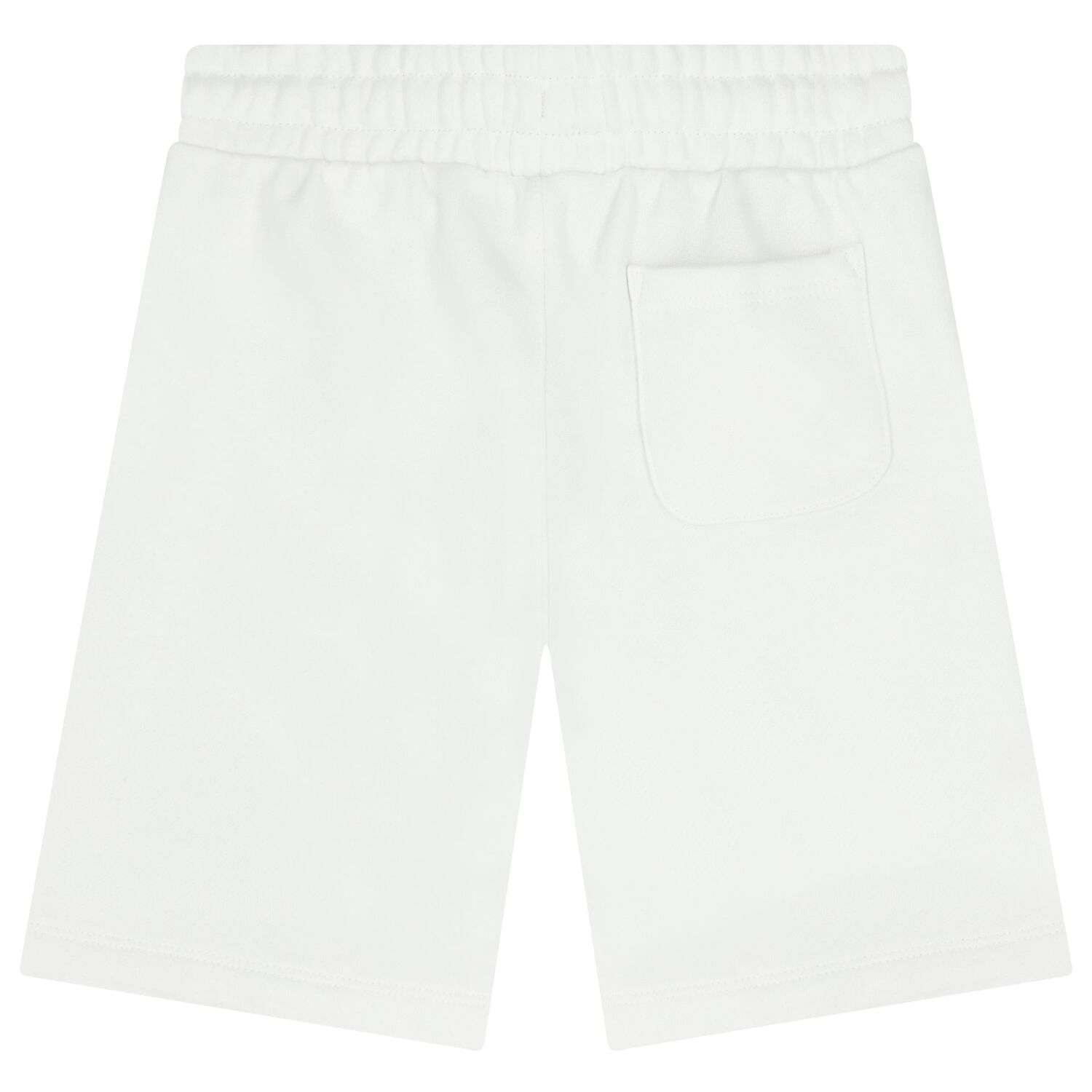 Boys White Teddy Bear Logo Shorts, 1, hi-res