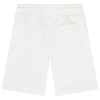 Boys White Teddy Bear Logo Shorts
