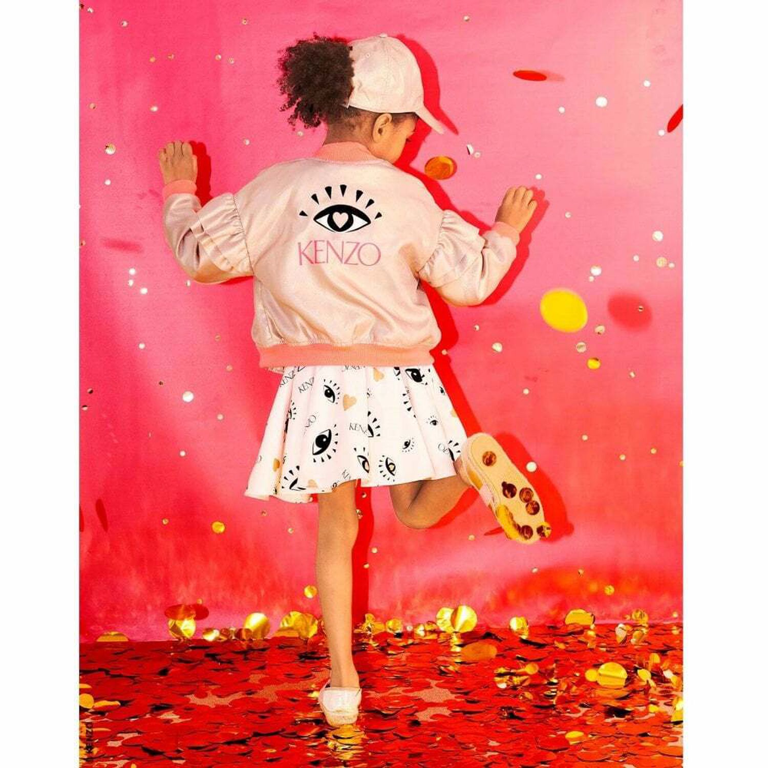 Girls Gold Metallic Logo Jacket, 1, hi-res