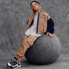 Girls Black & White Logo Trainers, 1, hi-res